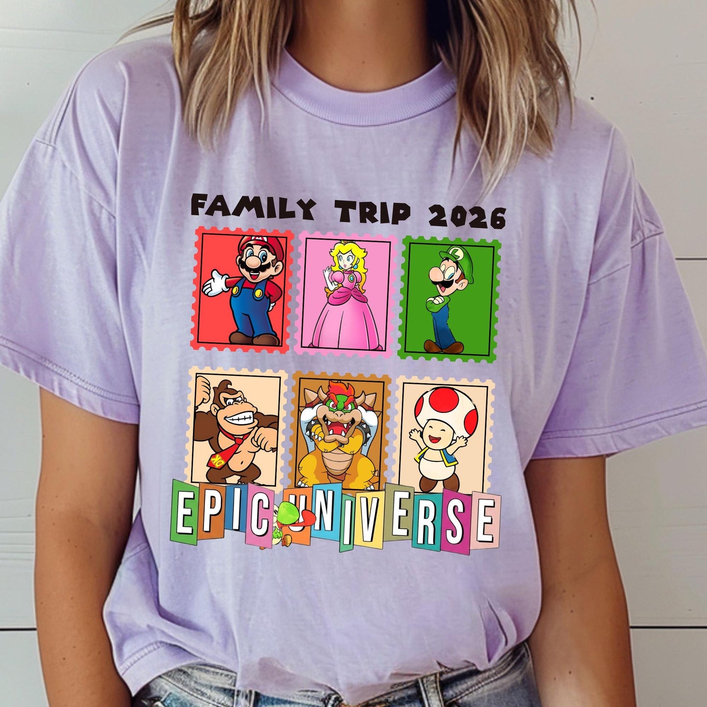 Custom Epic Universe Shirt, Super Mario Birthday Matching Group Tees, Mario Epic Universe 2026 Shirt, Family Trip Shirt