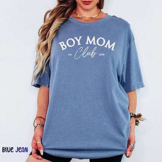 Boy Mom Club Shirt, Comfort Colors® Trendy Mama Tee, Mom of Boys Graphic T-Shirt, Cute Boy Mama Shirt, Gift for Mom