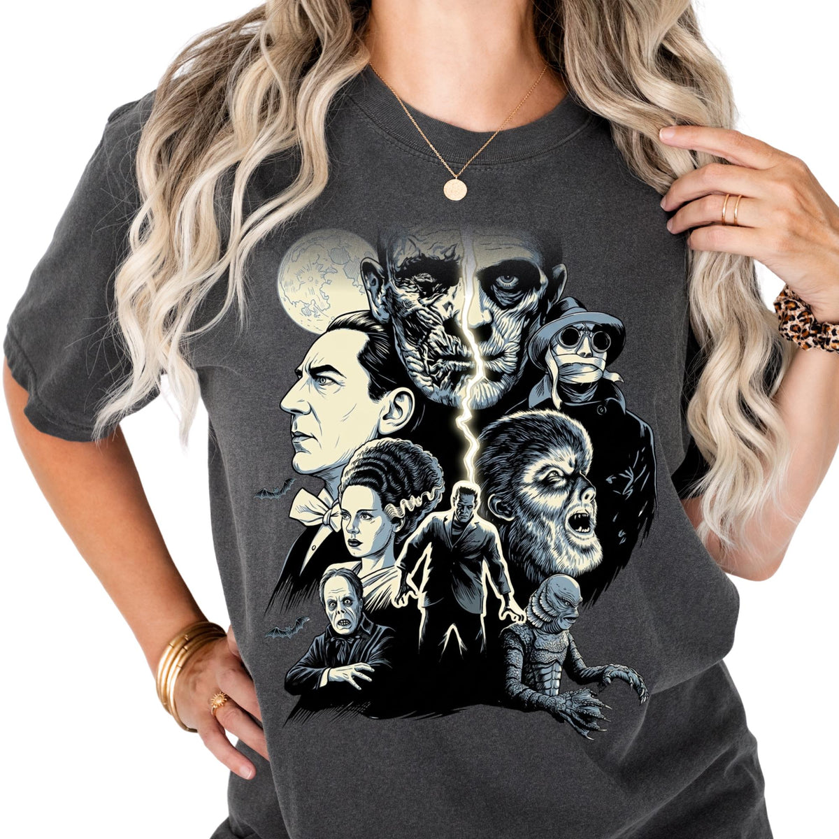 Comfort Colors® Universal Monsters Inspired Shirt, Epic Theme Park Trip Tee, Retro Horror Monsters Shirt, Gothic Creature Graphic Tee