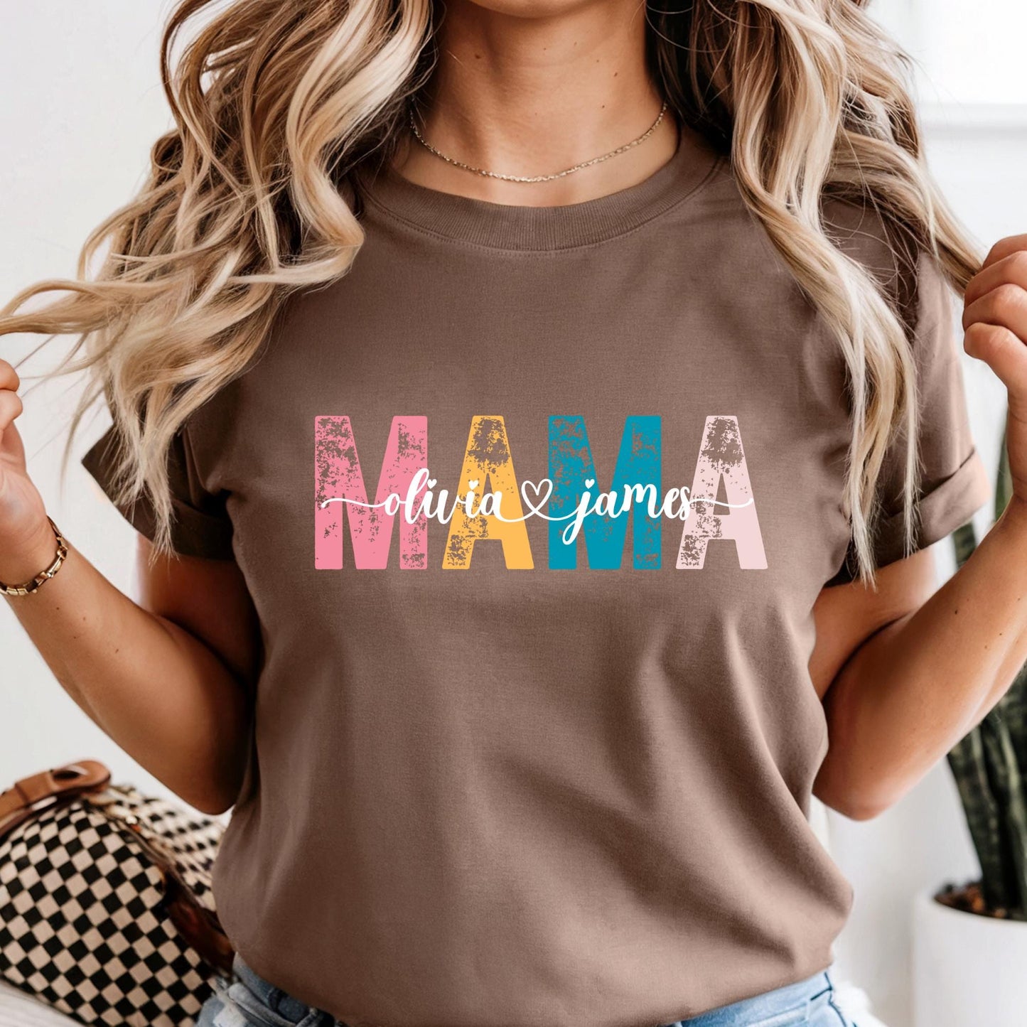 Custom Comfort Colors® Mama Shirt, Personalized Kids Name Mama Shirt, Custom Mom Gift Tee, Mothers Day Gift
