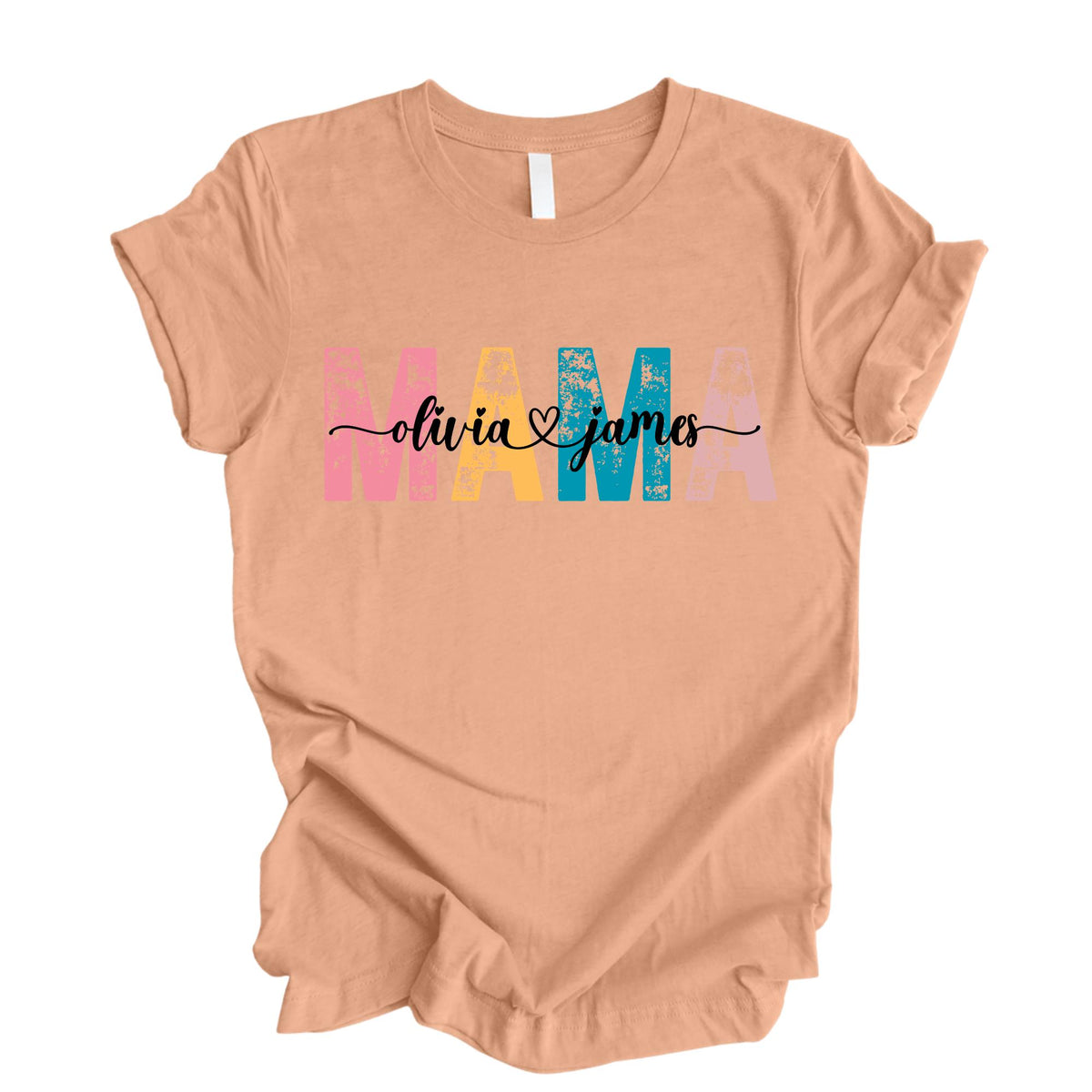Personalized Retro Mama Custom Kids Name T-Shirt