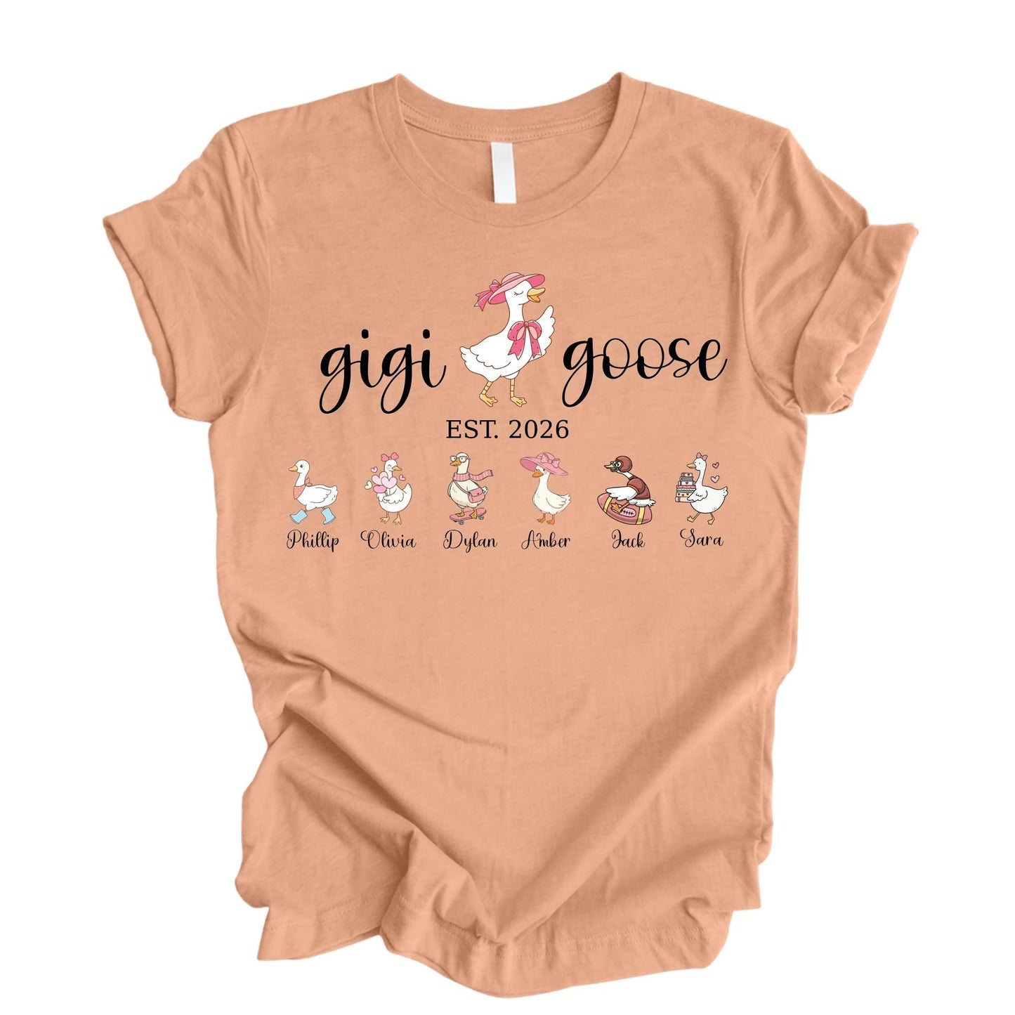 Personalized Mama Goose Shirt Gigi Duck Shirts Mothers Day Gift For Mom Custom Kids Name Tee