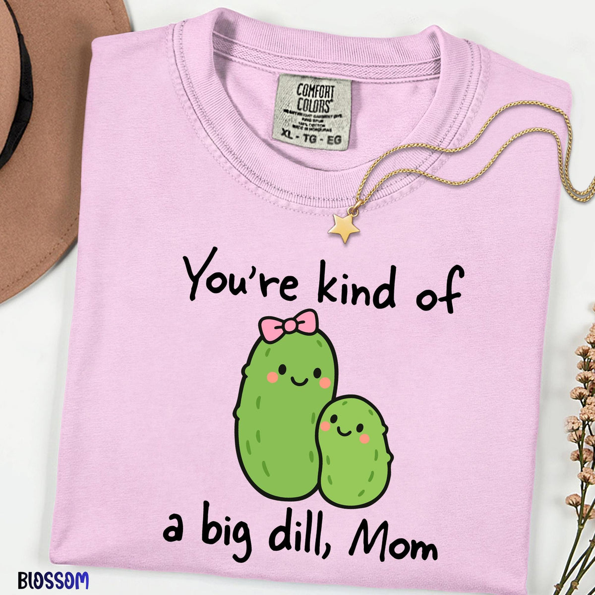 Big Dill Mom Shirt Comfort Colors®, Funny Pickle Mom Tee, Mother’s Day Gift, Cute Kawaii Mama Shirt, Pickle Lover Gift