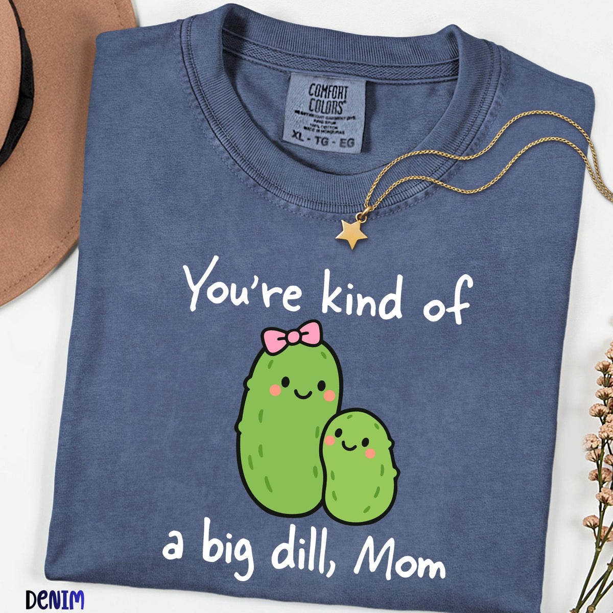 Big Dill Mom Shirt Comfort Colors®, Funny Pickle Mom Tee, Mother’s Day Gift, Cute Kawaii Mama Shirt, Pickle Lover Gift