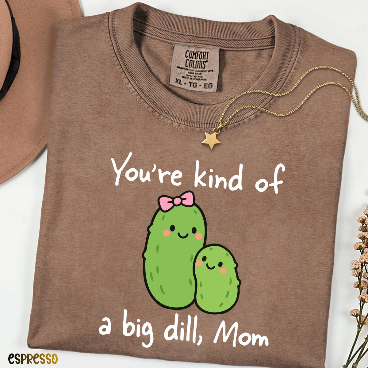 Big Dill Mom Shirt Comfort Colors®, Funny Pickle Mom Tee, Mother’s Day Gift, Cute Kawaii Mama Shirt, Pickle Lover Gift