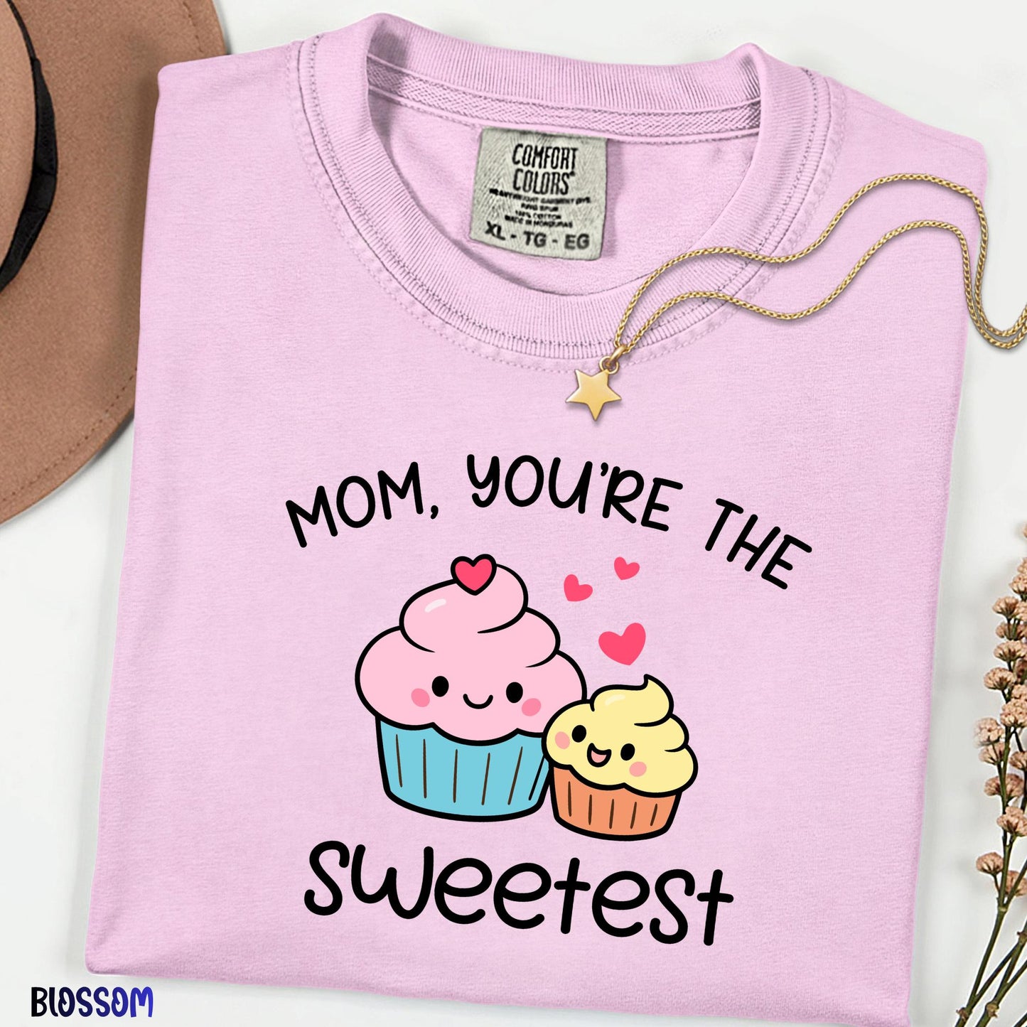 Mom You're the Sweetest Comfort Colors® Shirt, Cute Cupcake Graphic Tee, Funny Mom Baking T-shirt, Gift for Mom, Cake Maker