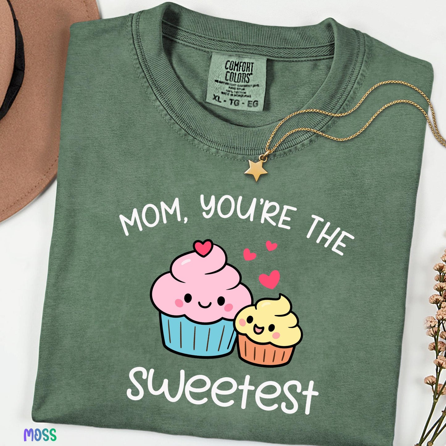Mom You're the Sweetest Comfort Colors® Shirt, Cute Cupcake Graphic Tee, Funny Mom Baking T-shirt, Gift for Mom, Cake Maker
