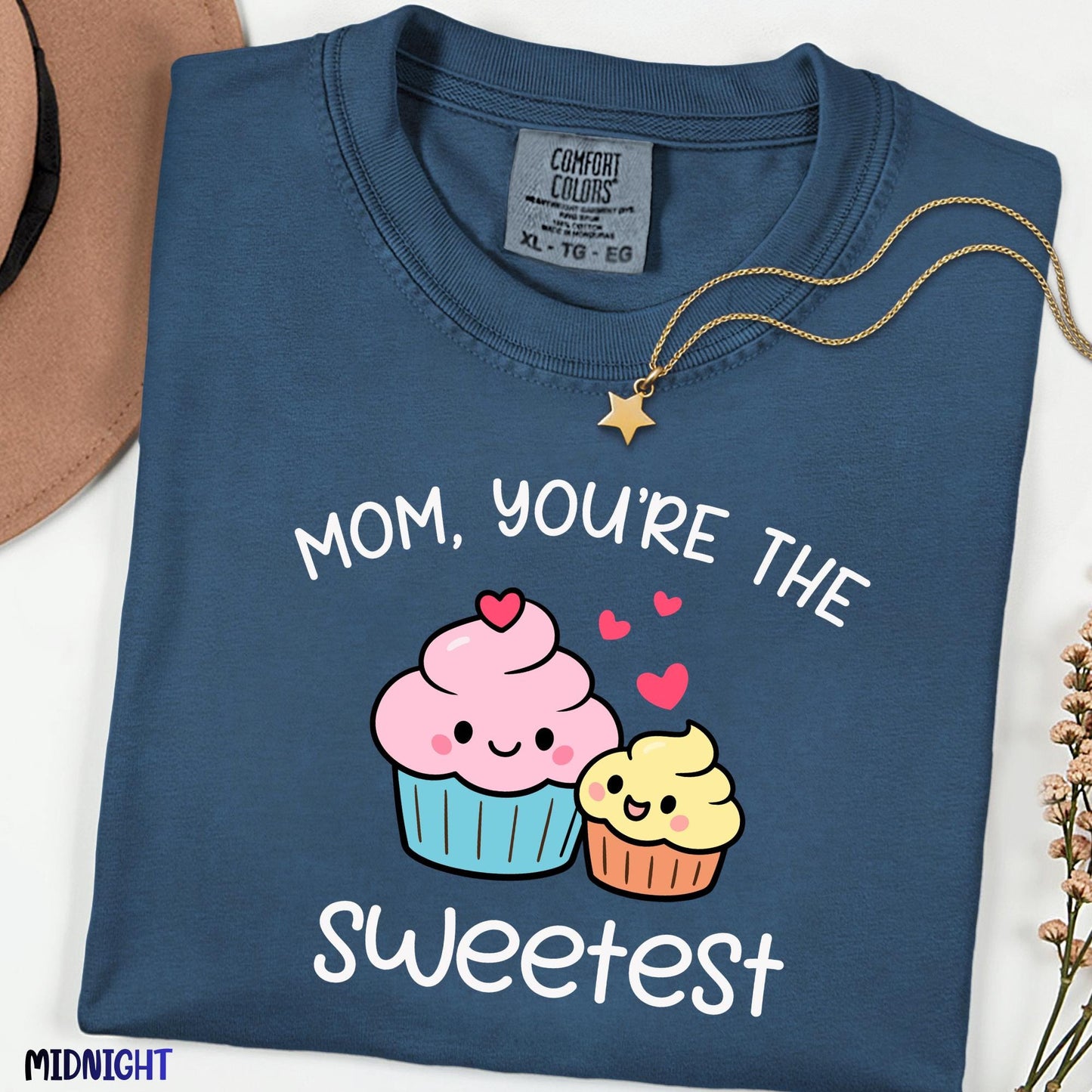 Mom You're the Sweetest Comfort Colors® Shirt, Cute Cupcake Graphic Tee, Funny Mom Baking T-shirt, Gift for Mom, Cake Maker