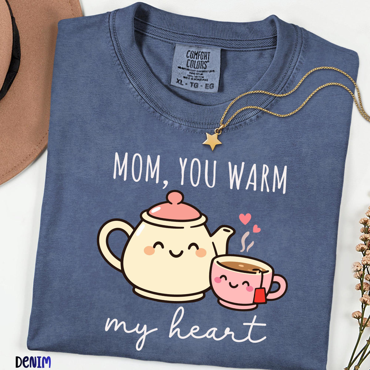 Comfort Colors® Mom You Warm My Heart Shirt, Cute Mom Love Tee, Mother's Day Gift for Mom, Sweet Mom Appreciation Shirt