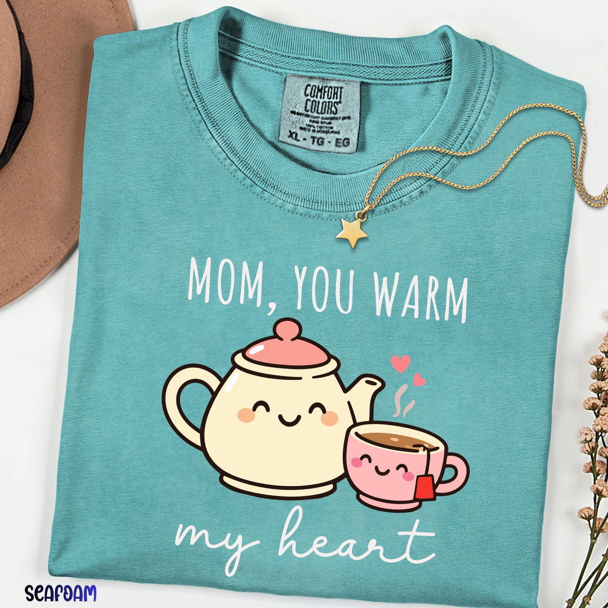 Comfort Colors® Mom You Warm My Heart Shirt, Cute Mom Love Tee, Mother's Day Gift for Mom, Sweet Mom Appreciation Shirt