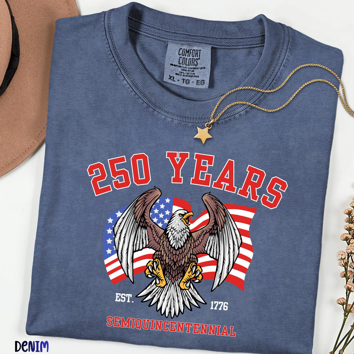 Comfort Colors® Retro USA 250 Shirt, Custom Patriotic 4th of July Tee, Independence Day 250th USA Flag Shirt, America 250 Gift