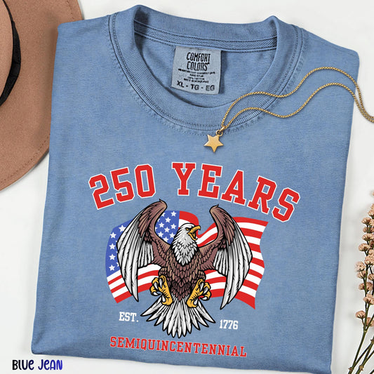 Comfort Colors® Retro USA 250 Shirt, Custom Patriotic 4th of July Tee, Independence Day 250th USA Flag Shirt, America 250 Gift