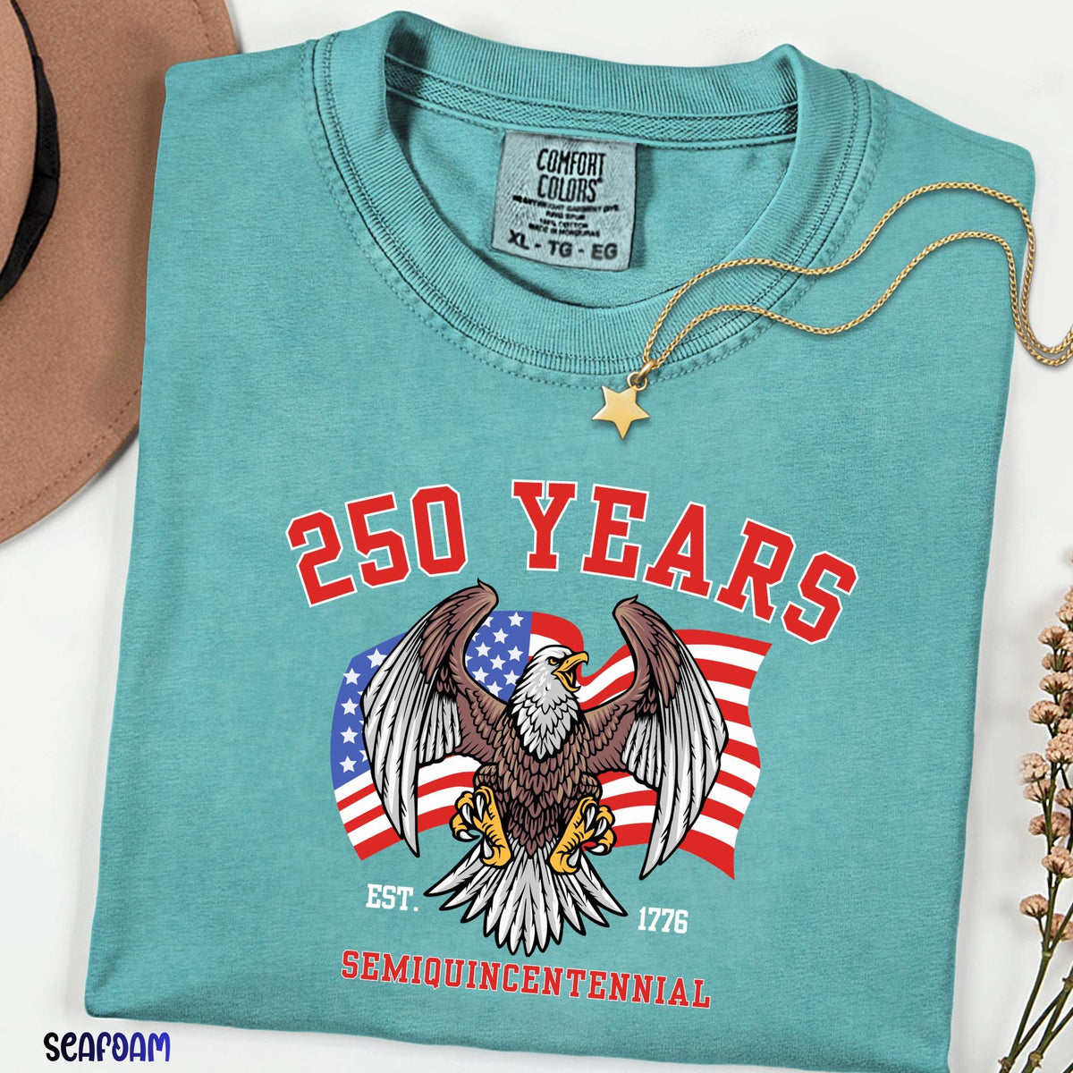 Comfort Colors® Retro USA 250 Shirt, Custom Patriotic 4th of July Tee, Independence Day 250th USA Flag Shirt, America 250 Gift