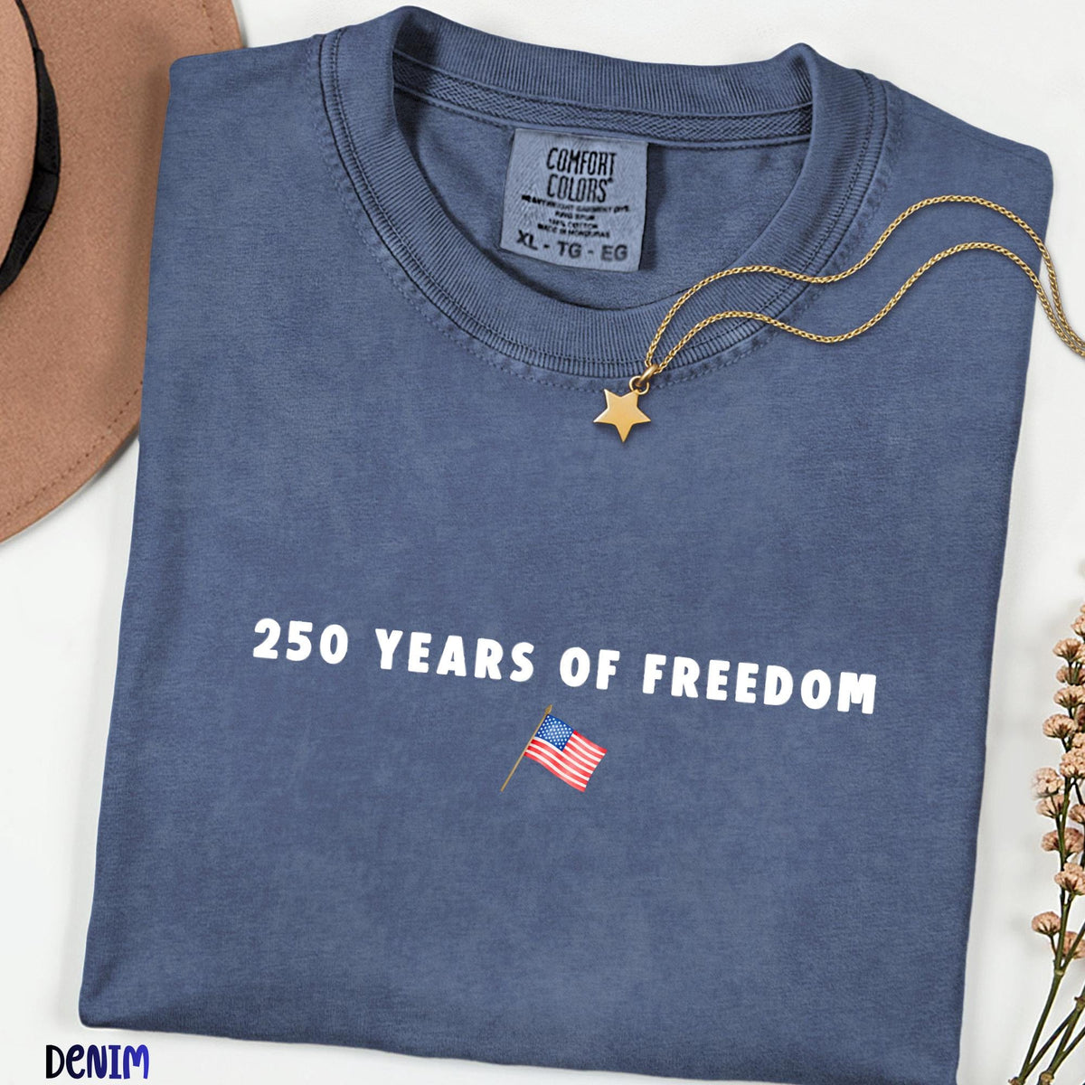 250 Years of Freedom Shirt, USA Patriotic Anniversary Comfort Colors® Tee, American 250 4th of July Shirt, Youth & Adult