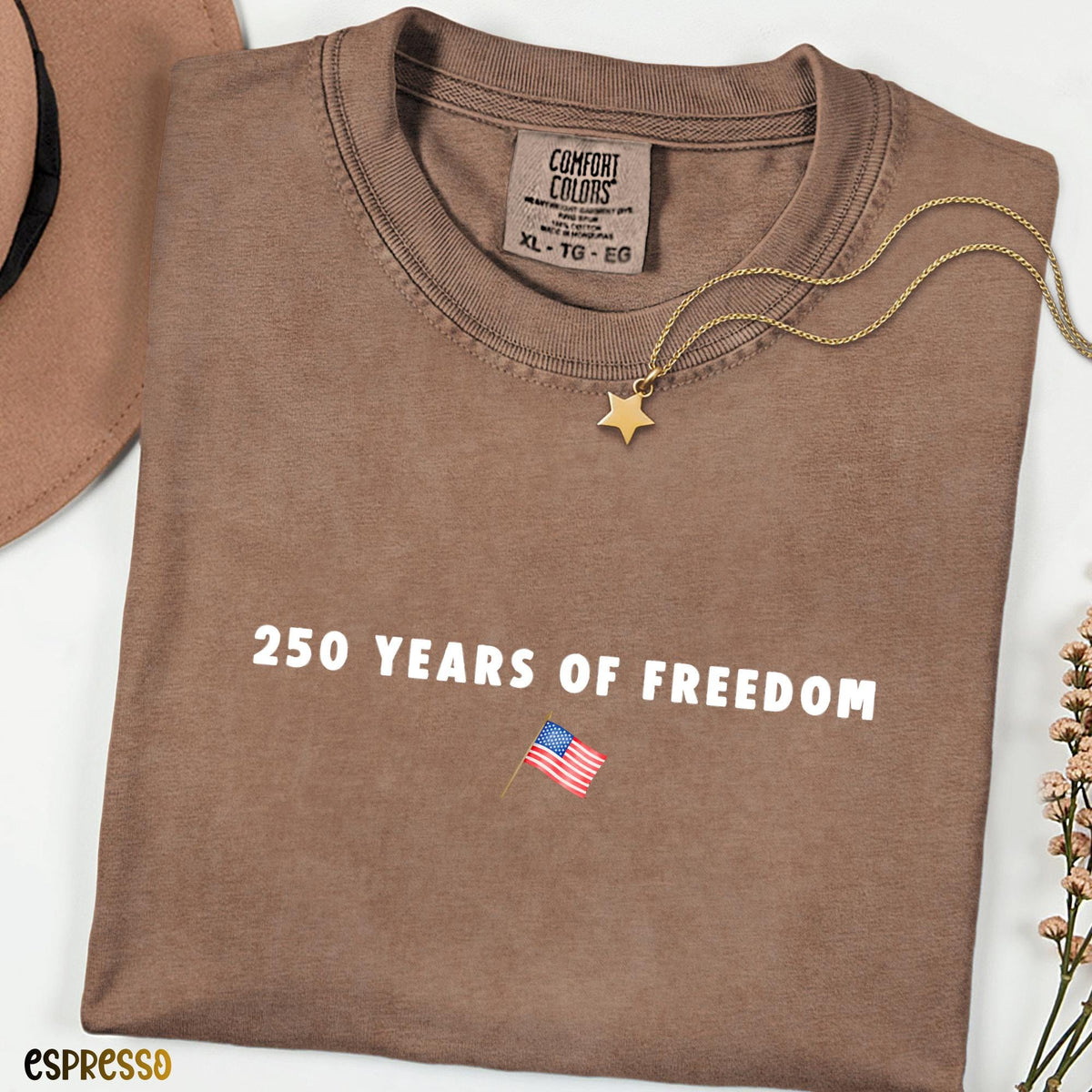 250 Years of Freedom Shirt, USA Patriotic Anniversary Comfort Colors® Tee, American 250 4th of July Shirt, Youth & Adult