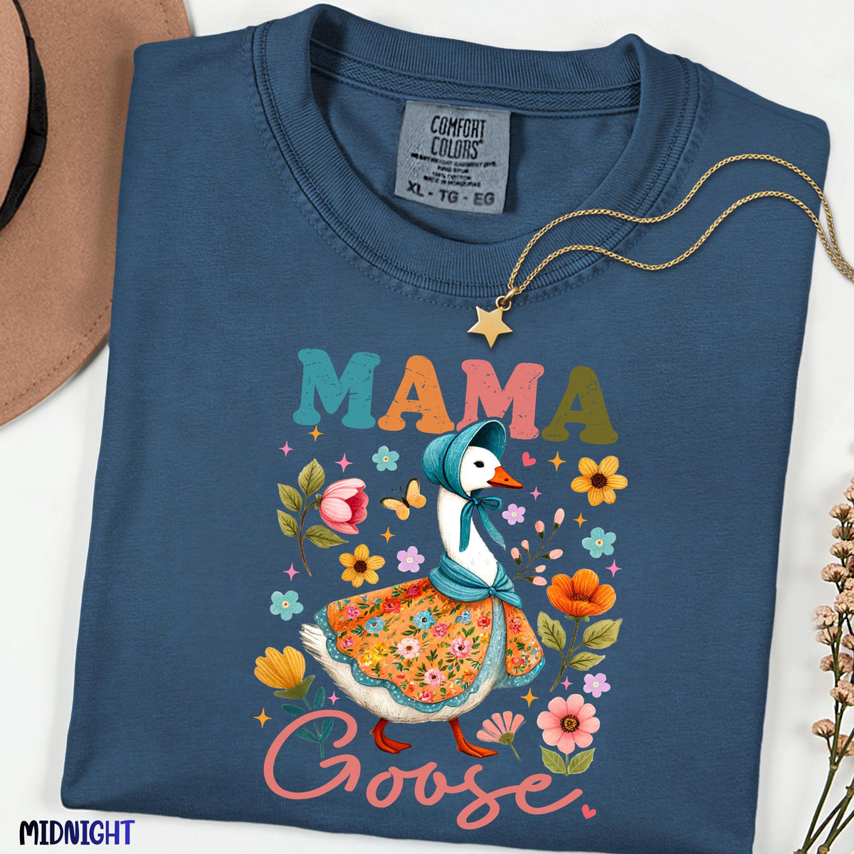 Comfort Colors® Mama Goose  Tee, Motherhood Is The Realest Hood Shirt, Boho Retro Mama Top, Hilarious Mothers Day Gift