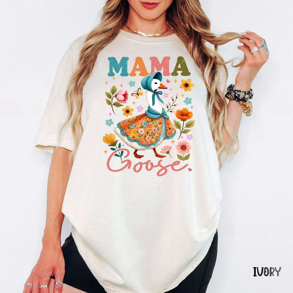 Comfort Colors® Mama Goose  Tee, Motherhood Is The Realest Hood Shirt, Boho Retro Mama Top, Hilarious Mothers Day Gift