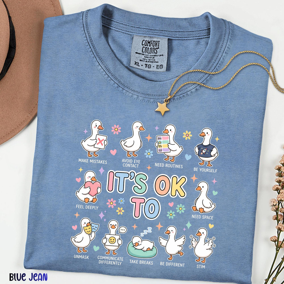 Autism Awareness Mama Goose Shirt, Comfort Colors® Neurodiversity Tee, Special Education Teacher Top, Thoughtful Mom & Baby Gift