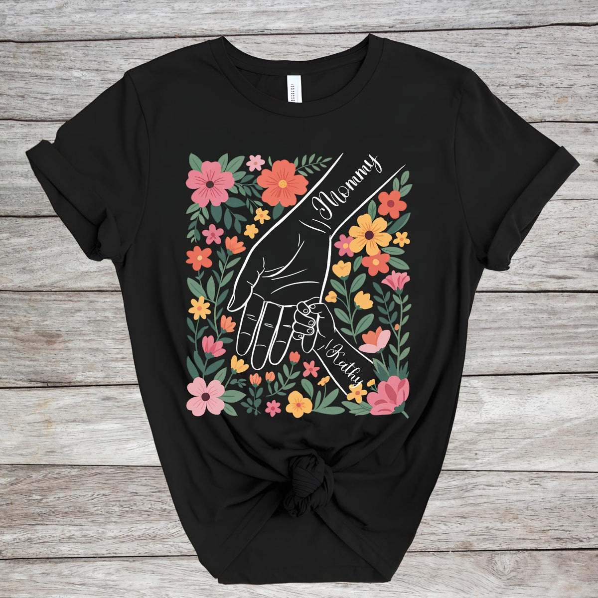 Personalized Boho Mama First Mother’s Day Kids Name T-Shirt