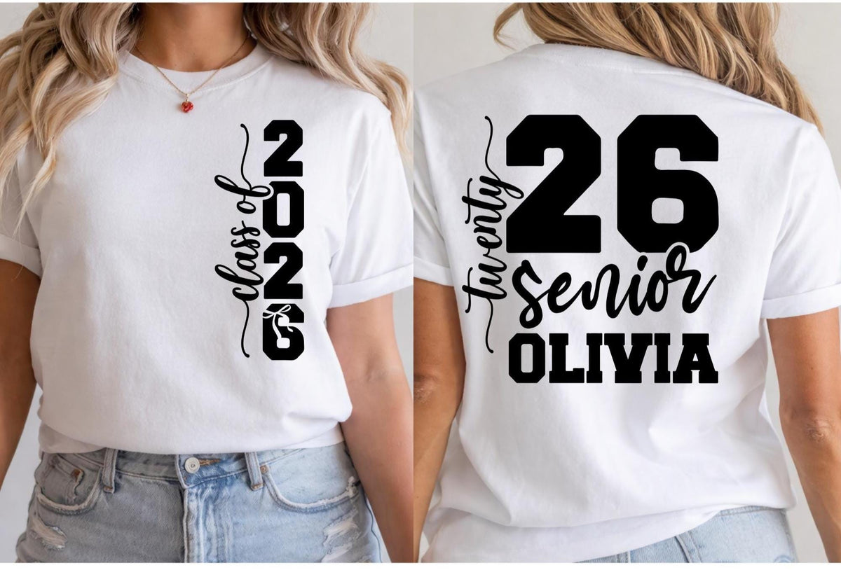 Personalized Class Of 26 Shirt, Graduation 2026 Shirt, Custom Name Senior Gift Graduation, Graduation Party