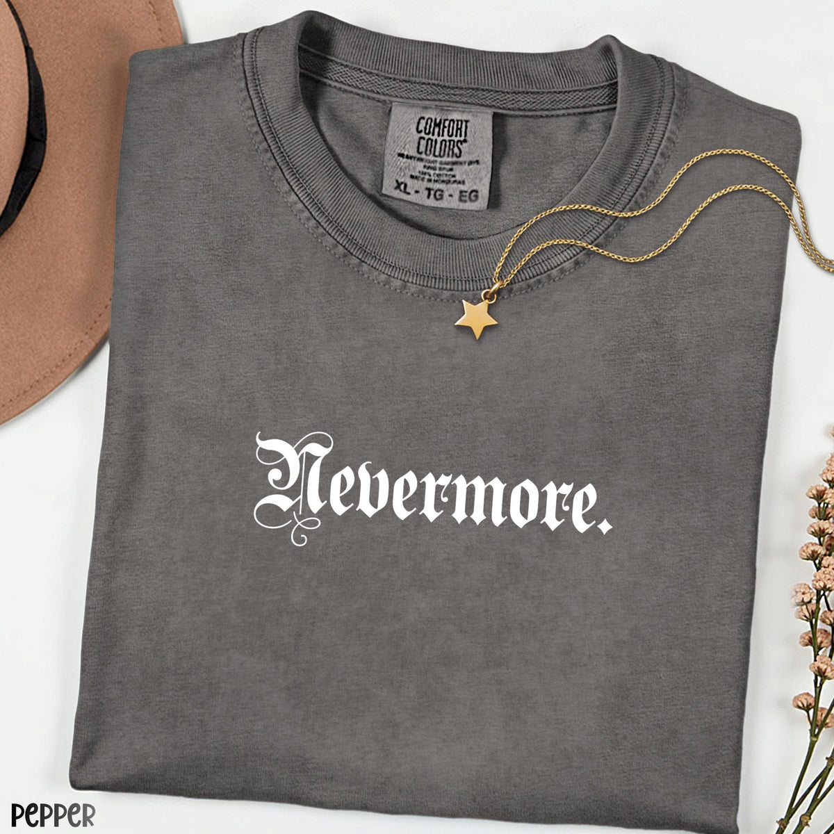 Nevermore Comfort Colors® Shirt, Dark Academia Bookish Tee, Vintage Raven Shirt, Gothic Literary Shirt, Dark Poetry Tee, Academia Gift