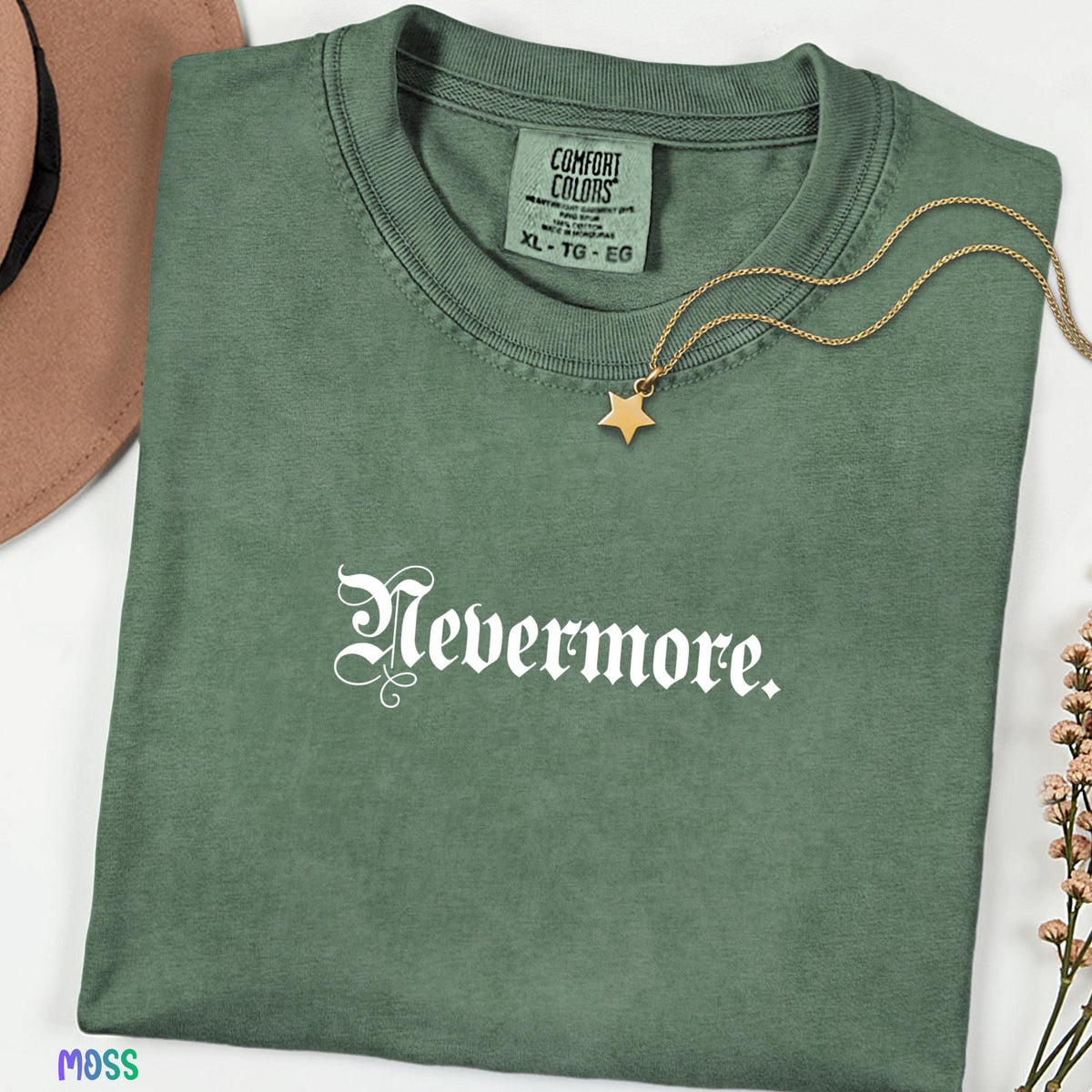 Nevermore Comfort Colors® Shirt, Dark Academia Bookish Tee, Vintage Raven Shirt, Gothic Literary Shirt, Dark Poetry Tee, Academia Gift