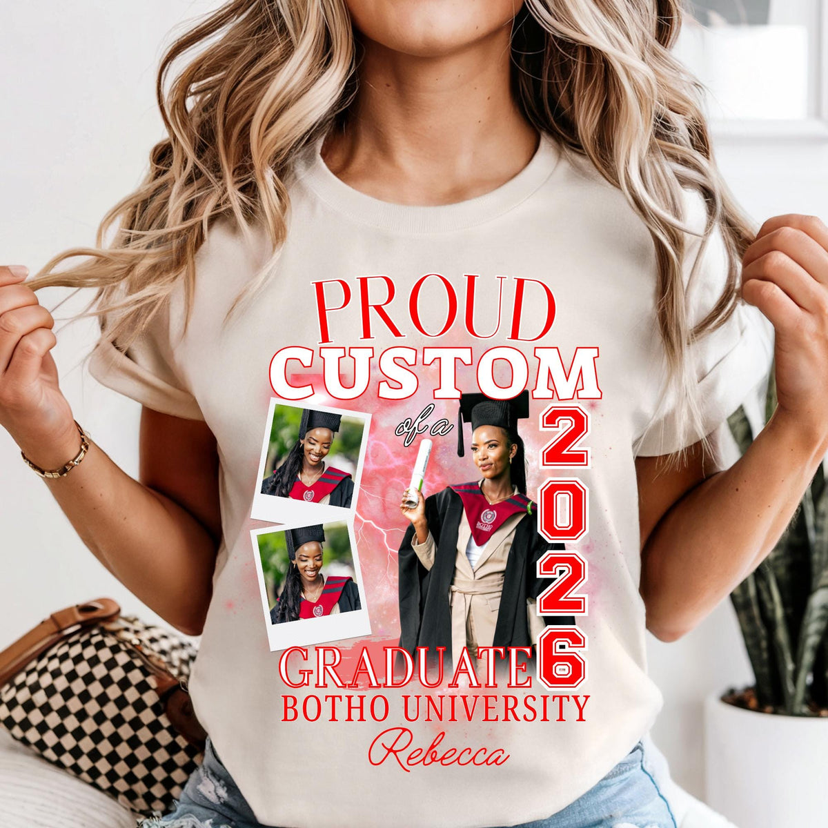 Custom 2026 Graduate Shirt With Custom Photo Comfort Colors®  Proud Mom of a Graduation Family Matching Tee