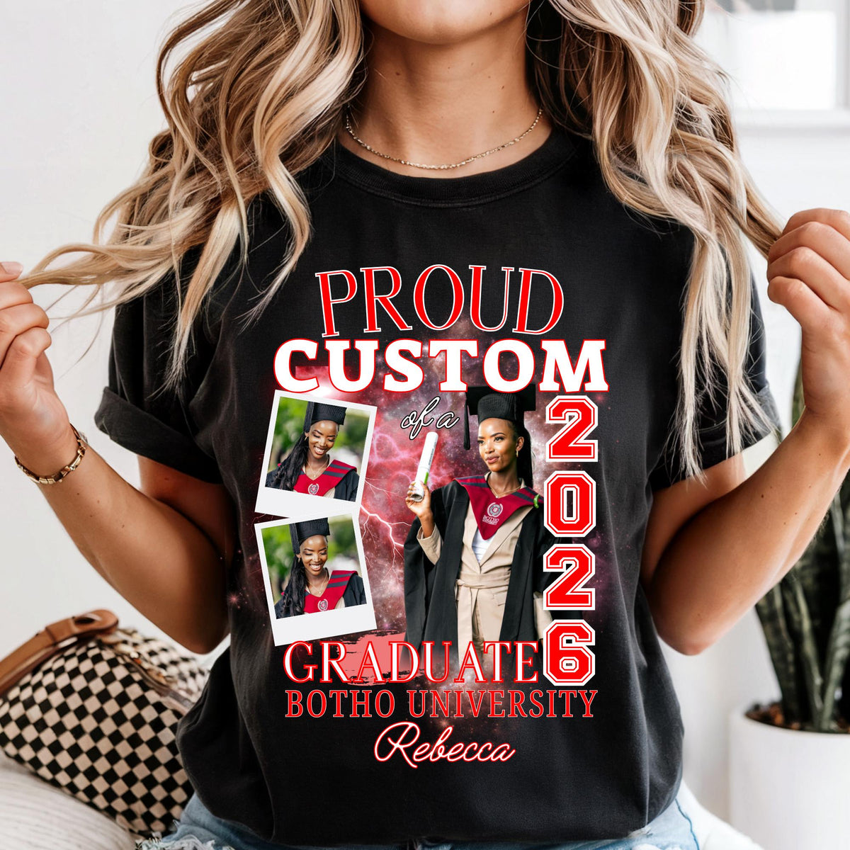 Custom 2026 Graduate Shirt With Custom Photo Comfort Colors®  Proud Mom of a Graduation Family Matching Tee