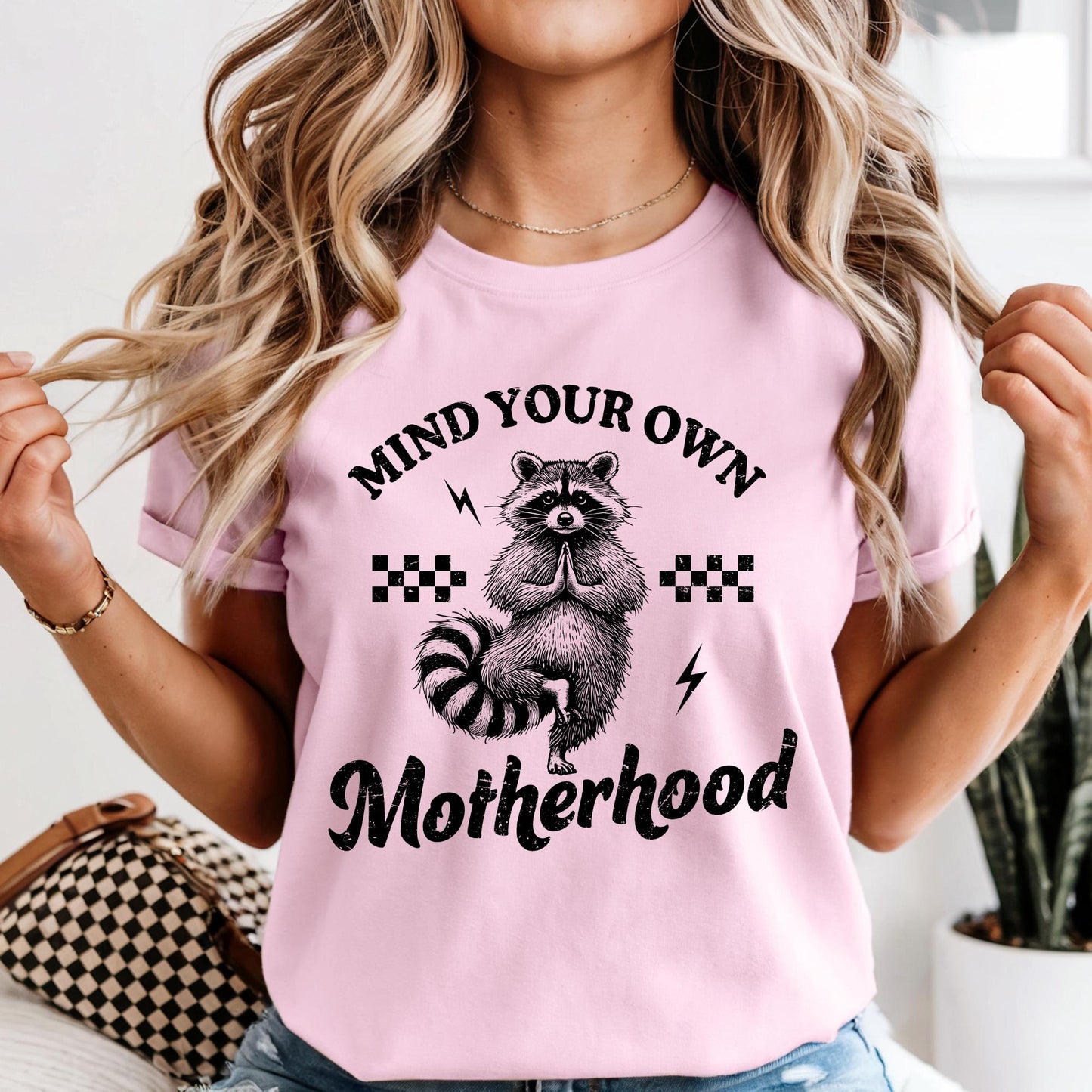 Comfort Colors® Mind Your Own Motherhood Shirt, Funny Raccoon Mom T-Shirt, Mom Life Shirt, Mother's Day Gift Shirt, Gift for Moms
