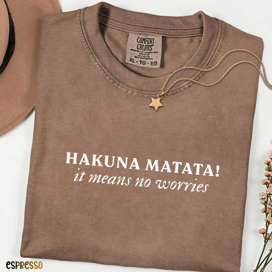 Comfort Colors® Hakuna Matata  Shirt, No Worries Tee, Safari Family Trip Shirt, Vacation Matching Tee, Retro Graphic Shirt