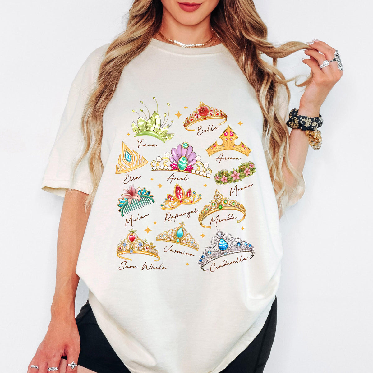 Comfort Color Disney Princess Tiara Shirt, Magical Kingdom Crown Tee, Family Vacation Tees, Minimalist Princess Era, Personalized Birthday