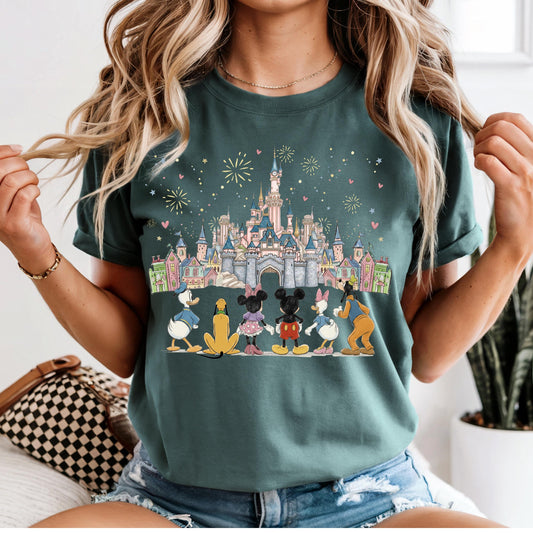 Comfort Color Mickey and Friends Shirt, Custom Disney Family Vacation Tee, Magical Kingdom Gang Shirt, Personalized Disneyland Trip Gift
