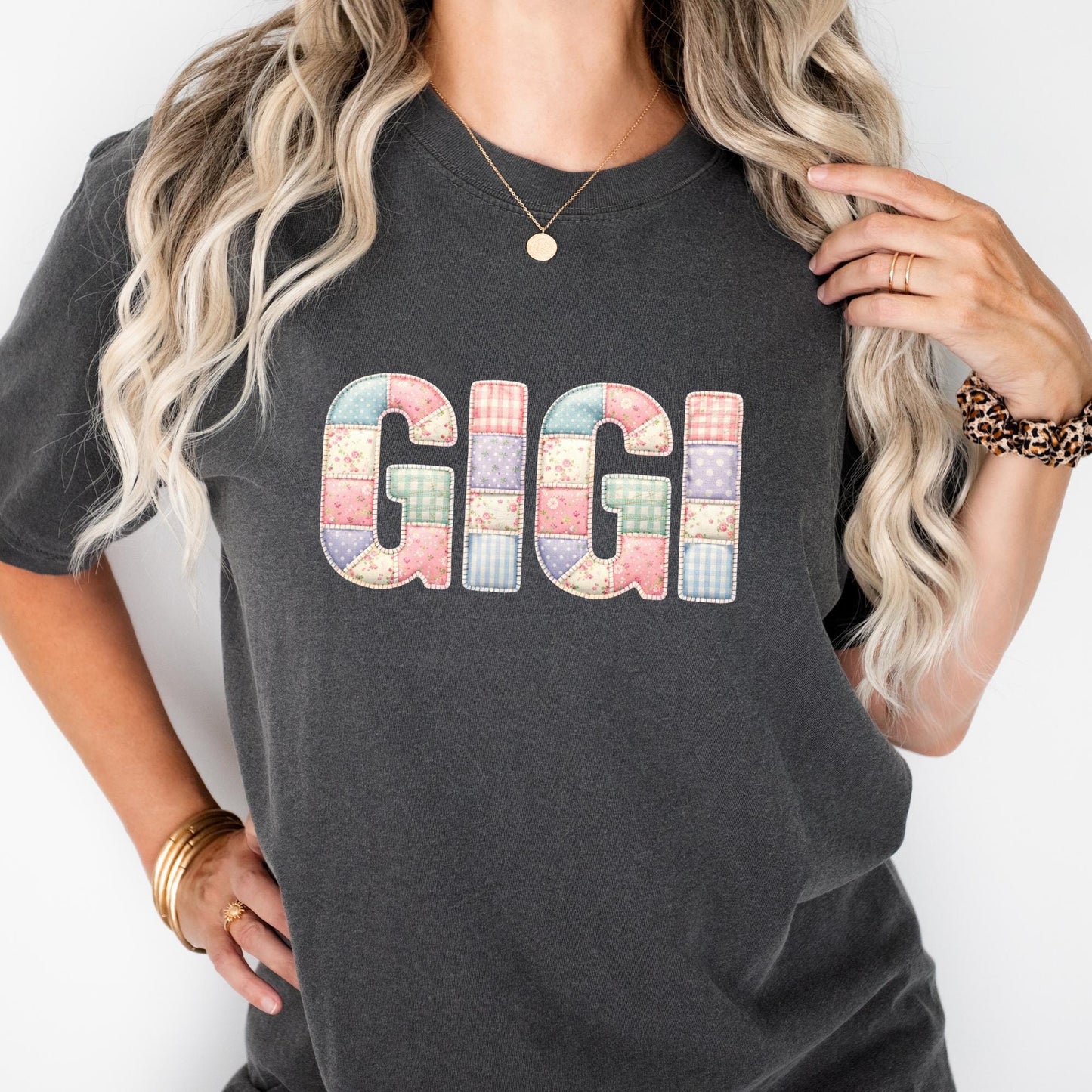 Custom Comfort Colors® Patchwork Look Mama Gigi Shirt Mothers Day Gift