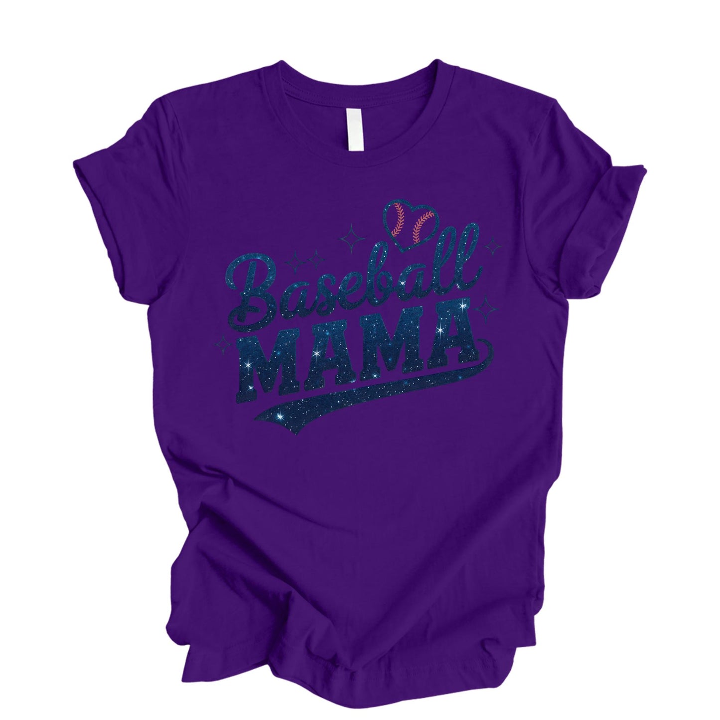 Baseball Mama Shirt, Glitter Look Mom Shirt, Baseball Tee Shirt