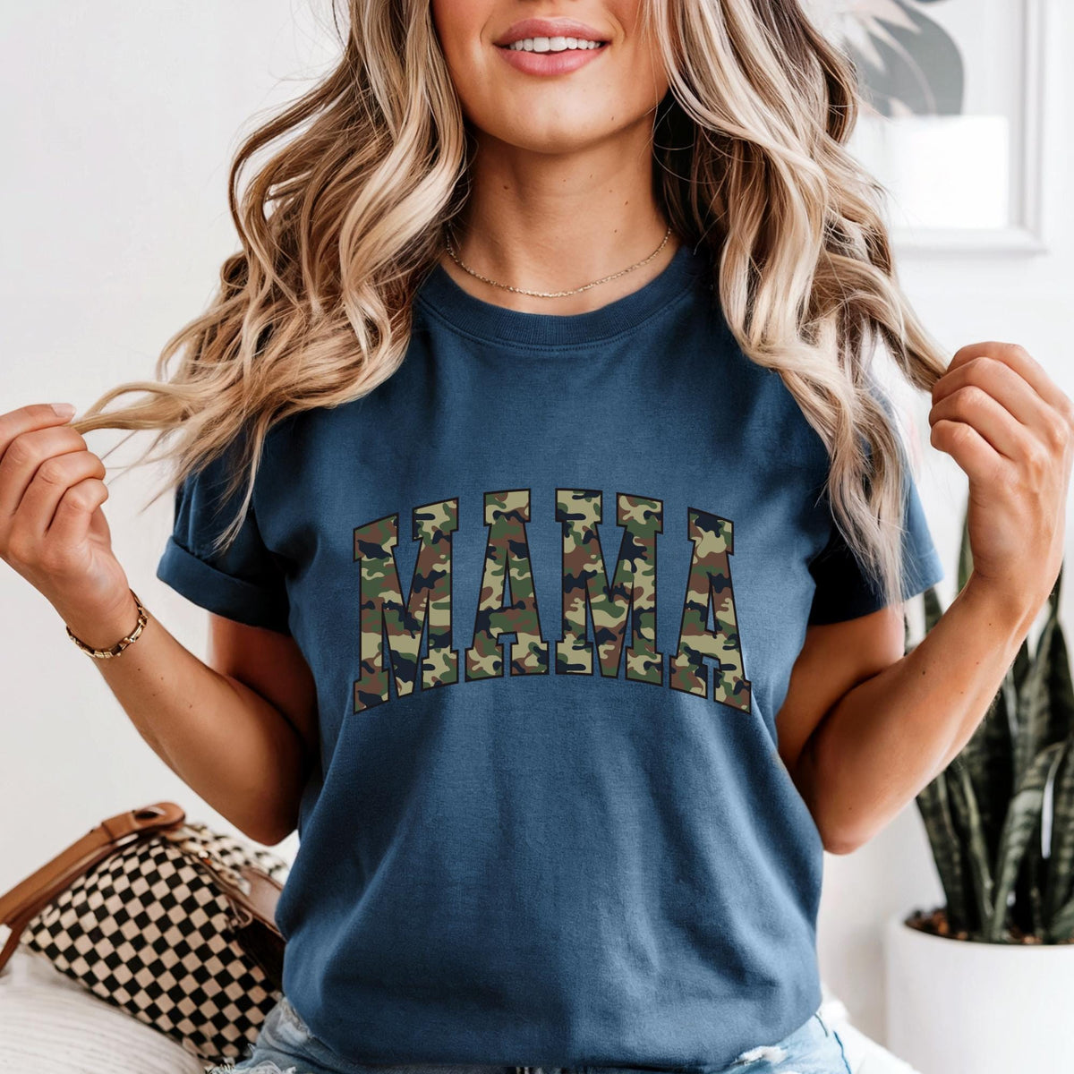 Camo Mama Varsity Mother’s Day Comfort Colors® T-Shirt