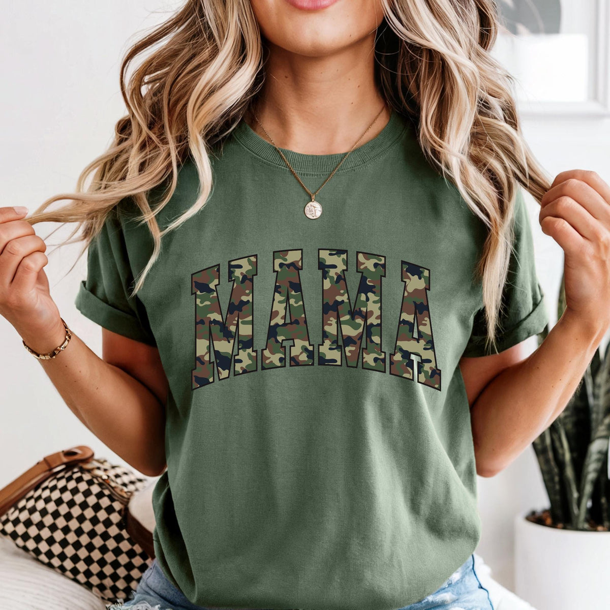 Camo Mama Varsity Mother’s Day Comfort Colors® T-Shirt