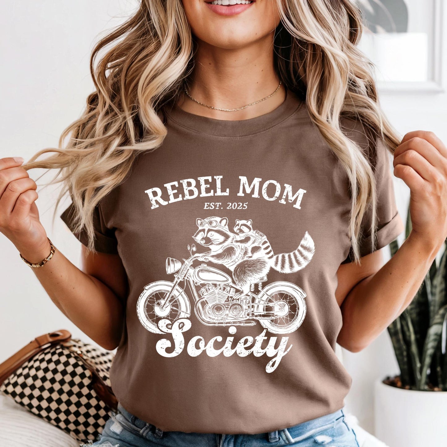 Custom Rebel Mom Society Shirt Comfort Colors® Mama Mini Raccoon Shirts Mothers Day Gift For Mama
