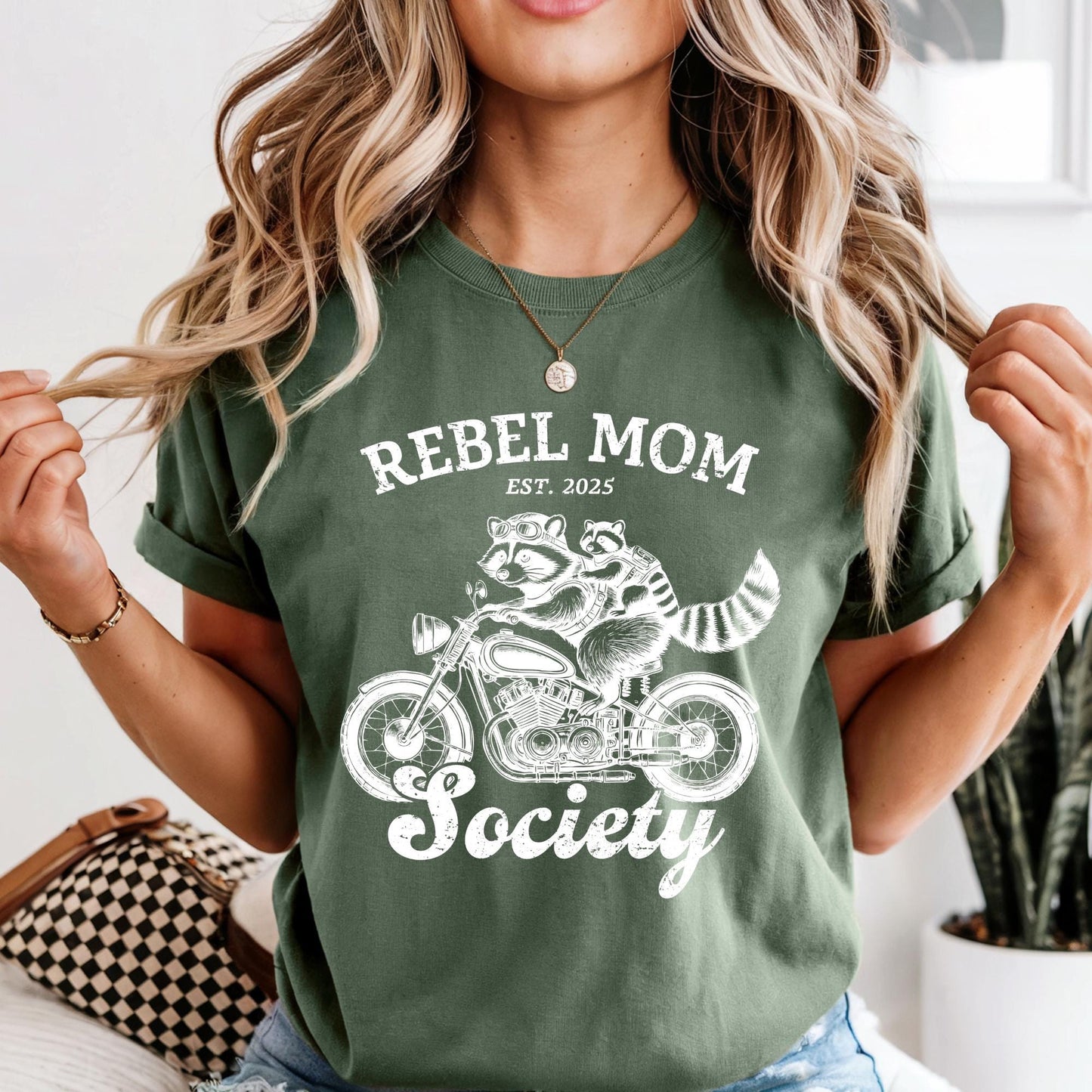 Custom Rebel Mom Society Shirt Comfort Colors® Mama Mini Raccoon Shirts Mothers Day Gift For Mama