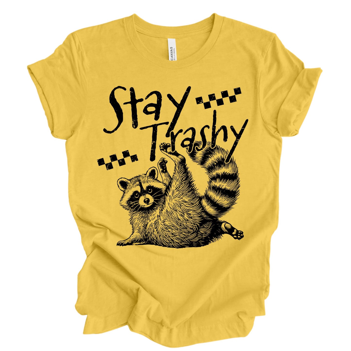 Stay Trashy Raccoon Shirt, Funny Meme Raccoon T-Shirt, Retro Animal Graphic Tee, Raccoon Lover Gift, Funny Mom Life Shirt