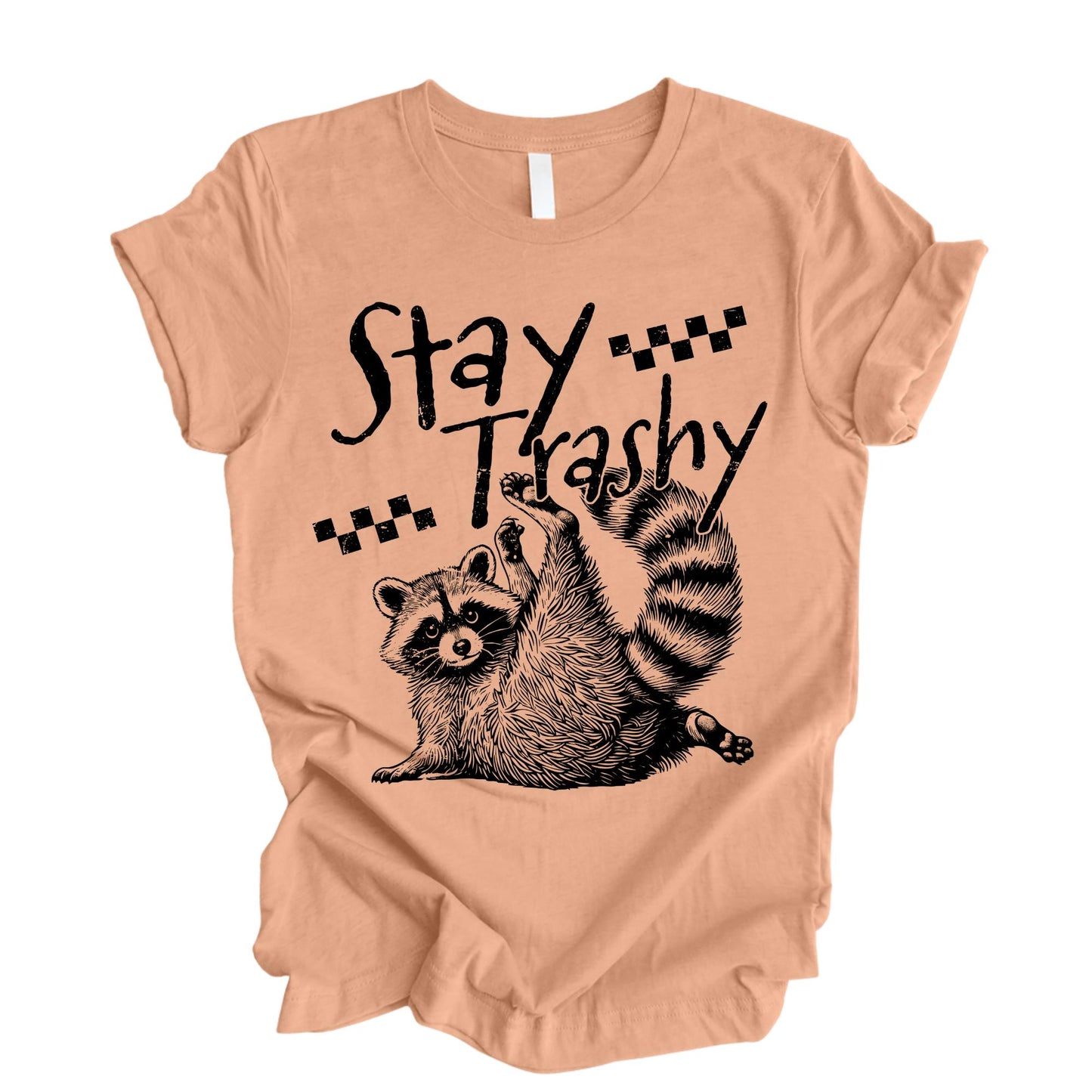 Stay Trashy Raccoon Shirt, Funny Meme Raccoon T-Shirt, Retro Animal Graphic Tee, Raccoon Lover Gift, Funny Mom Life Shirt