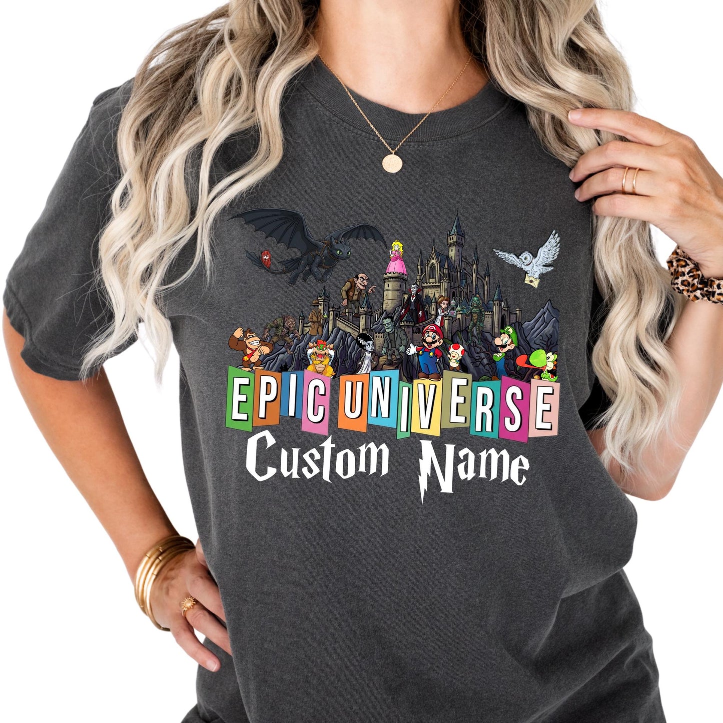 Epic Universe Shirt Comfort Colors® Custom Dark Theme Universal Shirts Family Vacation 2026 Tee