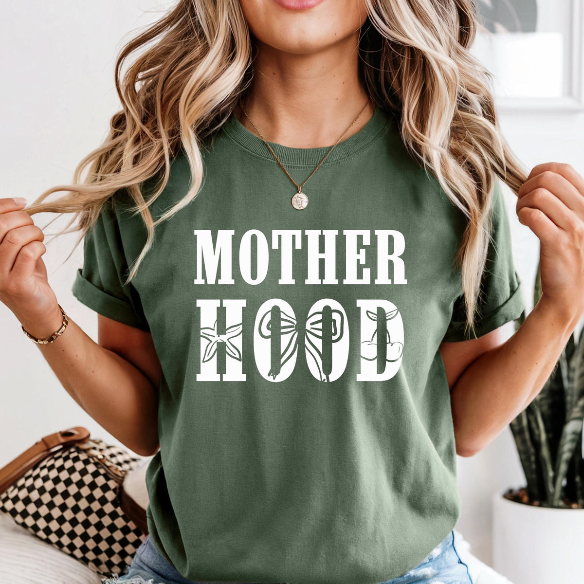 Motherhood Comfort Colors Shirt, Cherry Mama Shirt, Mom Life Tee, Oversized Graphic Mom T-Shirt, Cool Mom Club Shirt, Mothers Day Gift