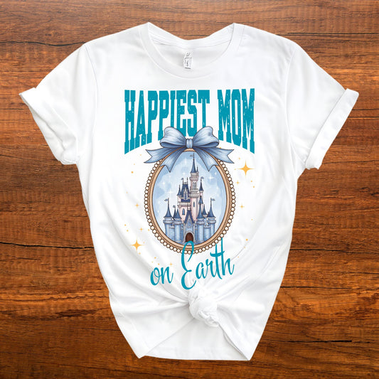 Castle Bow Mama Shirt, Coquette Mom Tee, Theme Park Family Trip Shirt, Happiest Mom Tee, Mothers Day Gift for Mom