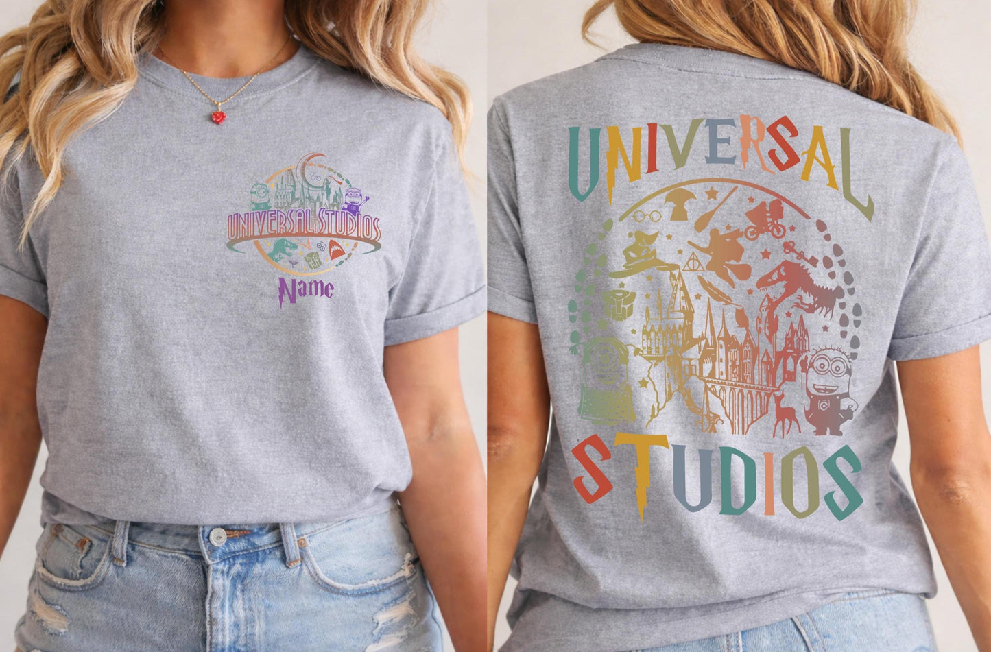 Custom Universal Studios Shirt, Retro Disney Universal Studios Shirt, Disneyworld Shirt, Front-Back Personalized Disney Shirts
