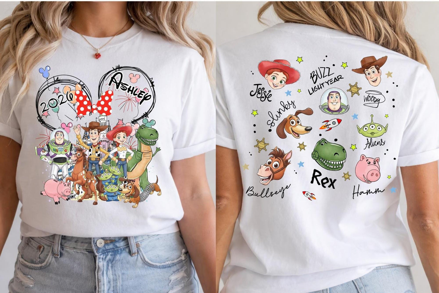 Custom Disney Toy Story Shirt, Disneyland Family Matching Tshirt, Font Back Design Disney Trip Tee