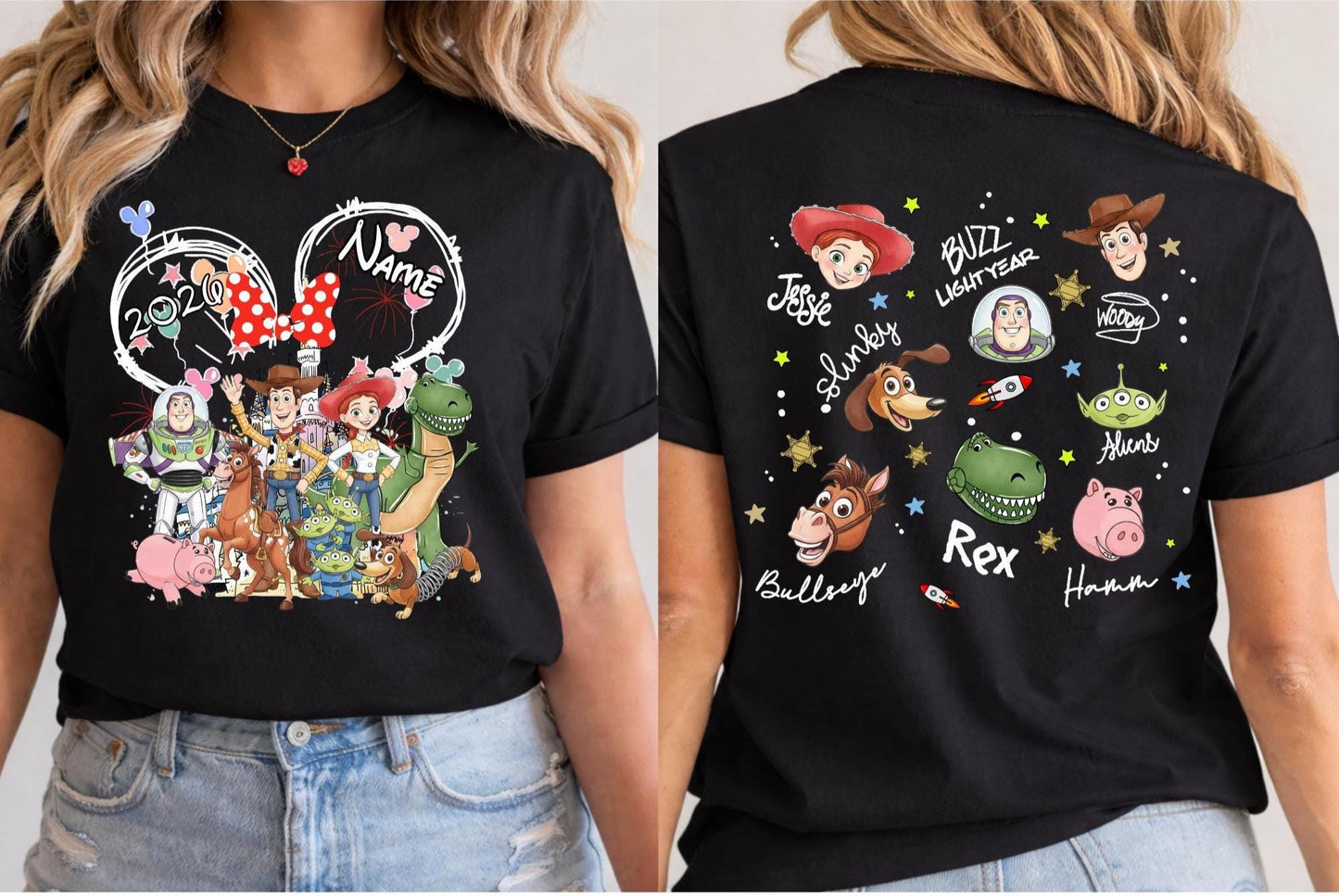 Custom Disney Toy Story Shirt, Disneyland Family Matching Tshirt, Font Back Design Disney Trip Tee