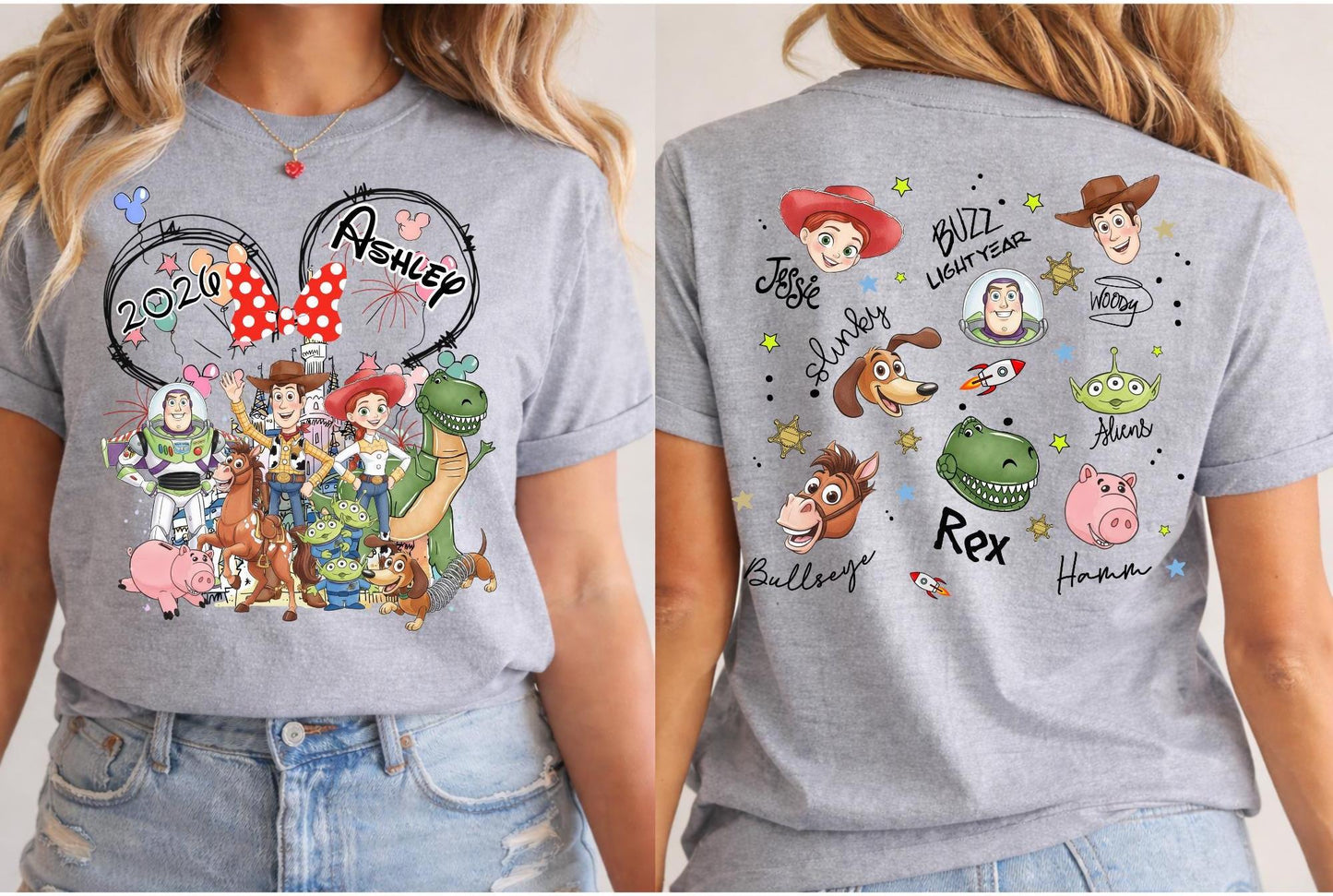 Custom Disney Toy Story Shirt, Disneyland Family Matching Tshirt, Font Back Design Disney Trip Tee