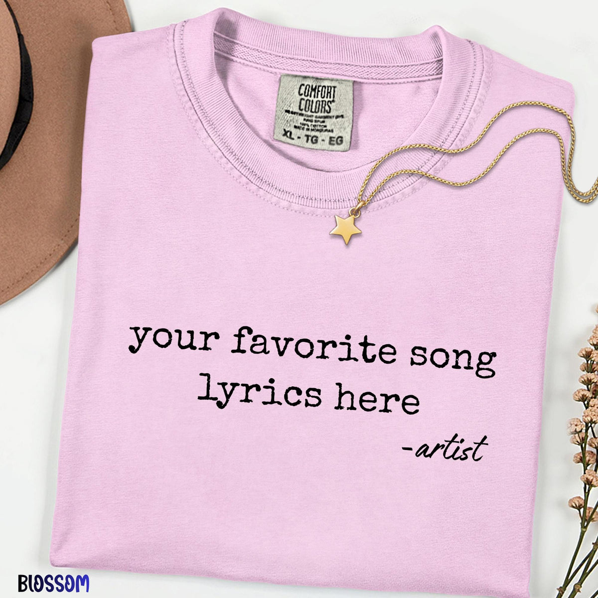 Personalized Song Lyrics Shirt, Custom Music Quote Tee, Comfort Colors Shirt, Concert Outfit, Anniversary Gift, Minimalist Lyric Tee