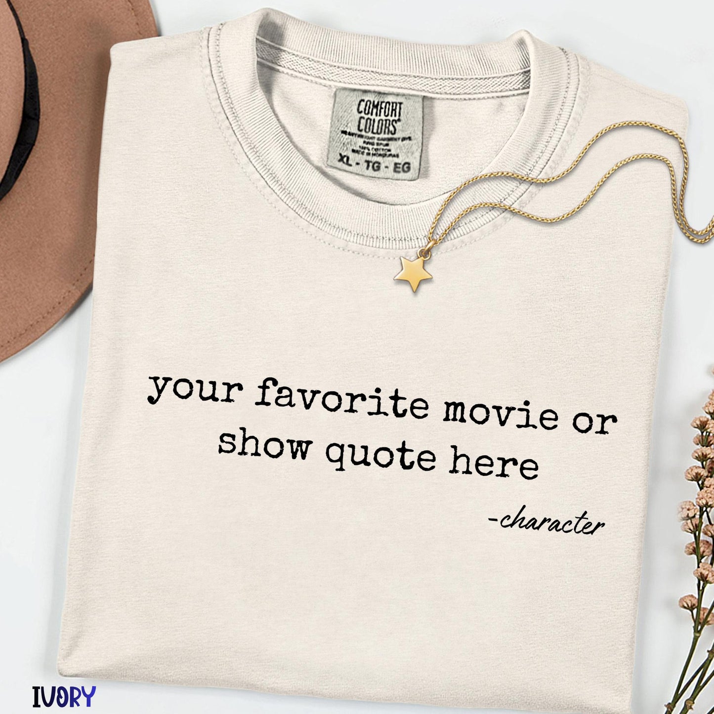 Personalized Movie Quote Shirt, Custom TV Show Tee, Comfort Colors®  Minimalist Quote Shirt, Film Lover Gift, Aesthetic Custom Tee