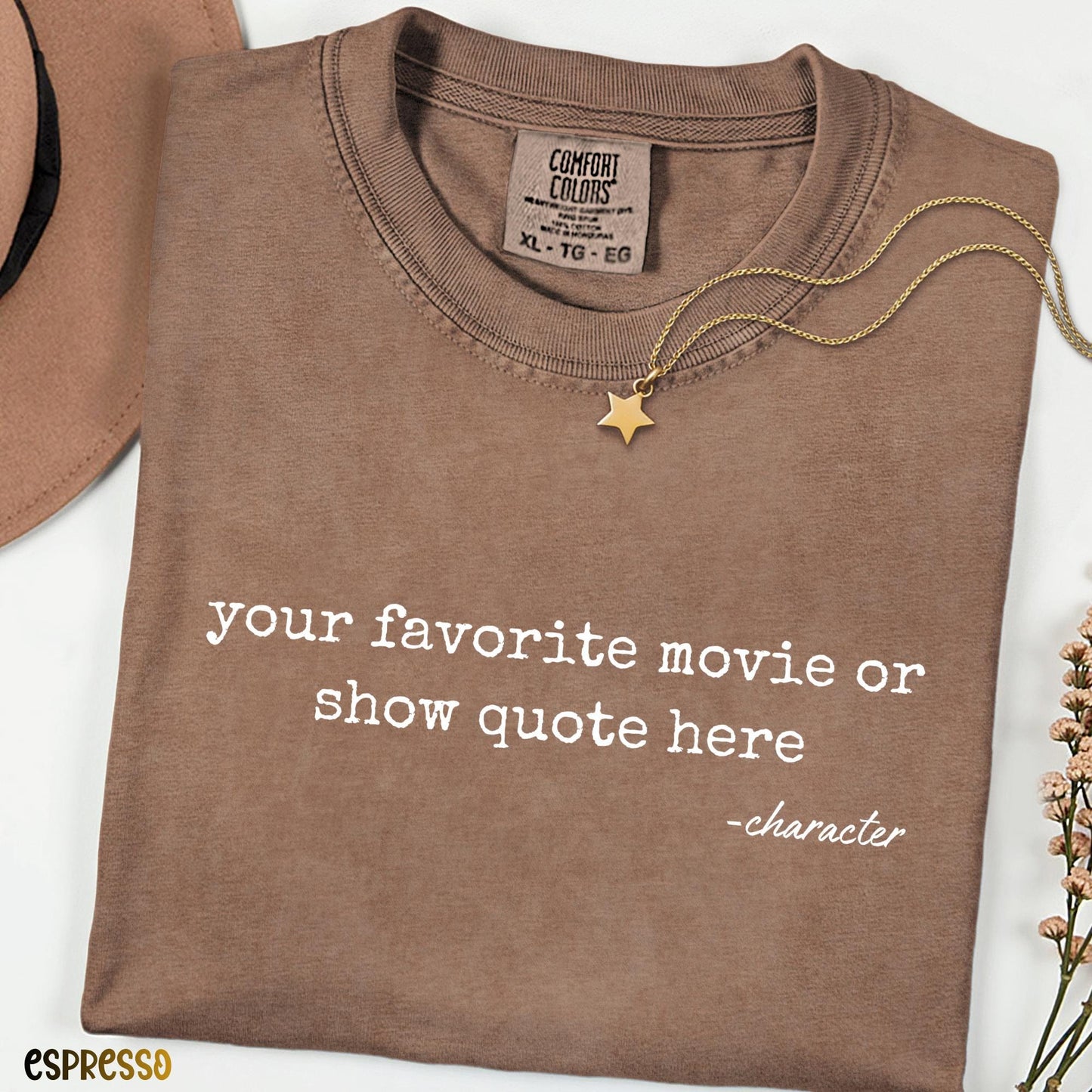 Personalized Movie Quote Shirt, Custom TV Show Tee, Comfort Colors®  Minimalist Quote Shirt, Film Lover Gift, Aesthetic Custom Tee